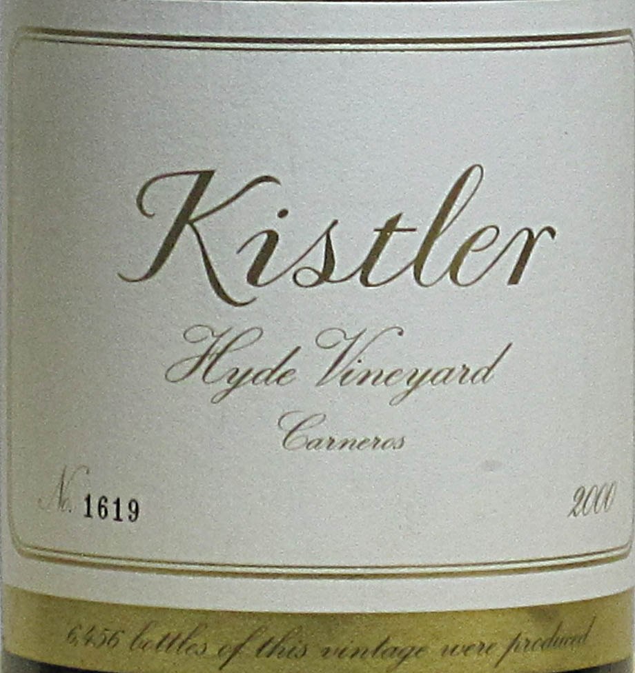2000 Kistler Vineyards Chardonnay Hyde Vineyard Carneros